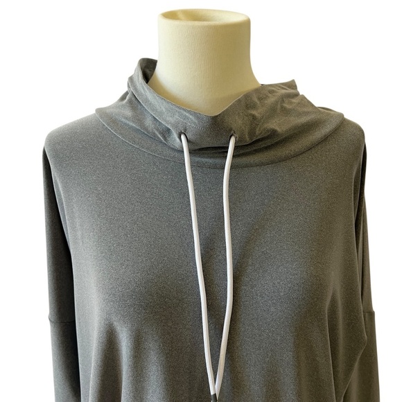 SYMPLI FUNNEL NECK PULLOVER TOP 6 GRAY JERSEY STRETCH LIGHTWEIGHT CASUAL CHIC - Picture 3 of 12